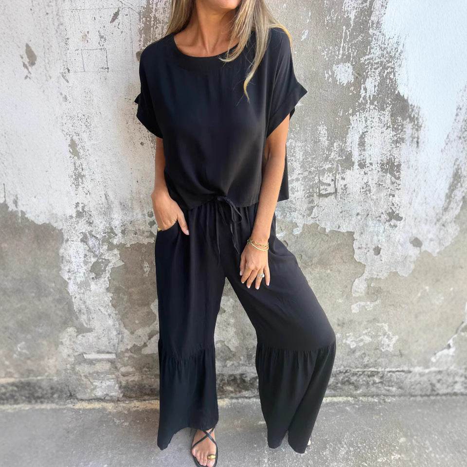 Ensemble Tendance Haut Col Rond - Clairea Boutique