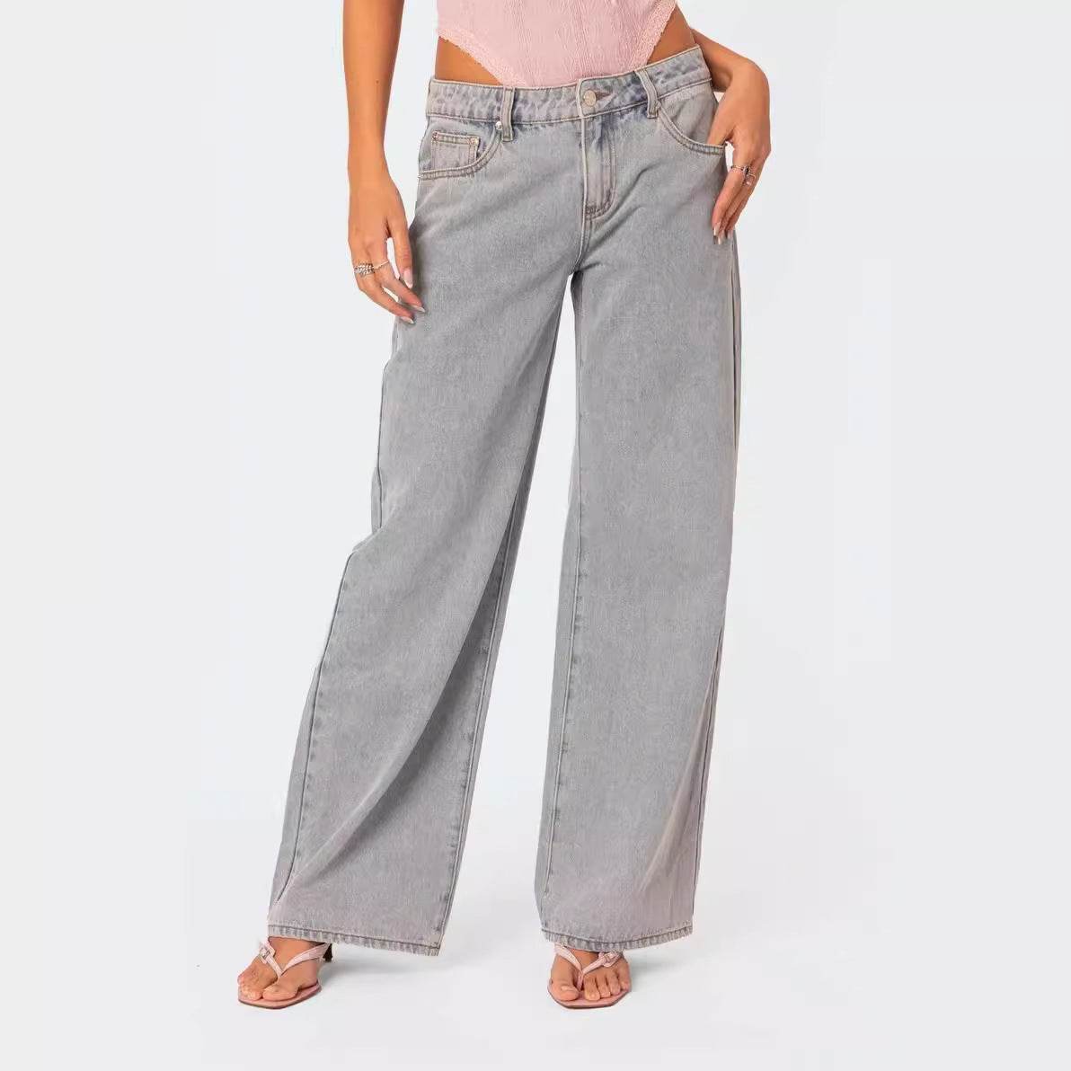 Jean Femme Large Style Rétro Imprimé - Clairea Boutique