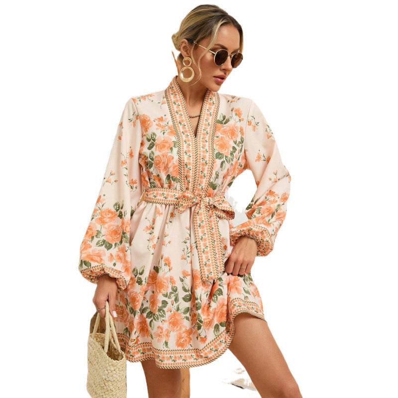 Robe Hiver à Imprimé Fleuri - Clairea Boutique