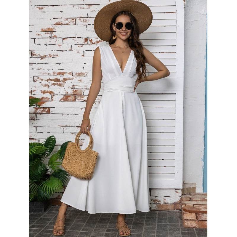 Robe longue sans manches à décolleté plongeant - Clairea Boutique