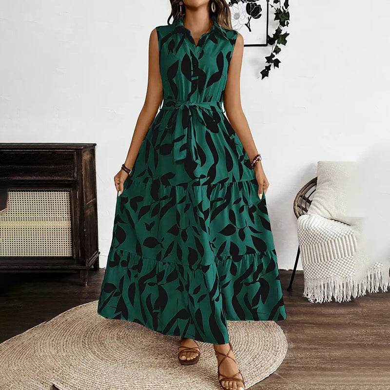 Robe Longue Bohème Sans Manches à Fleurs - Clairea Boutique