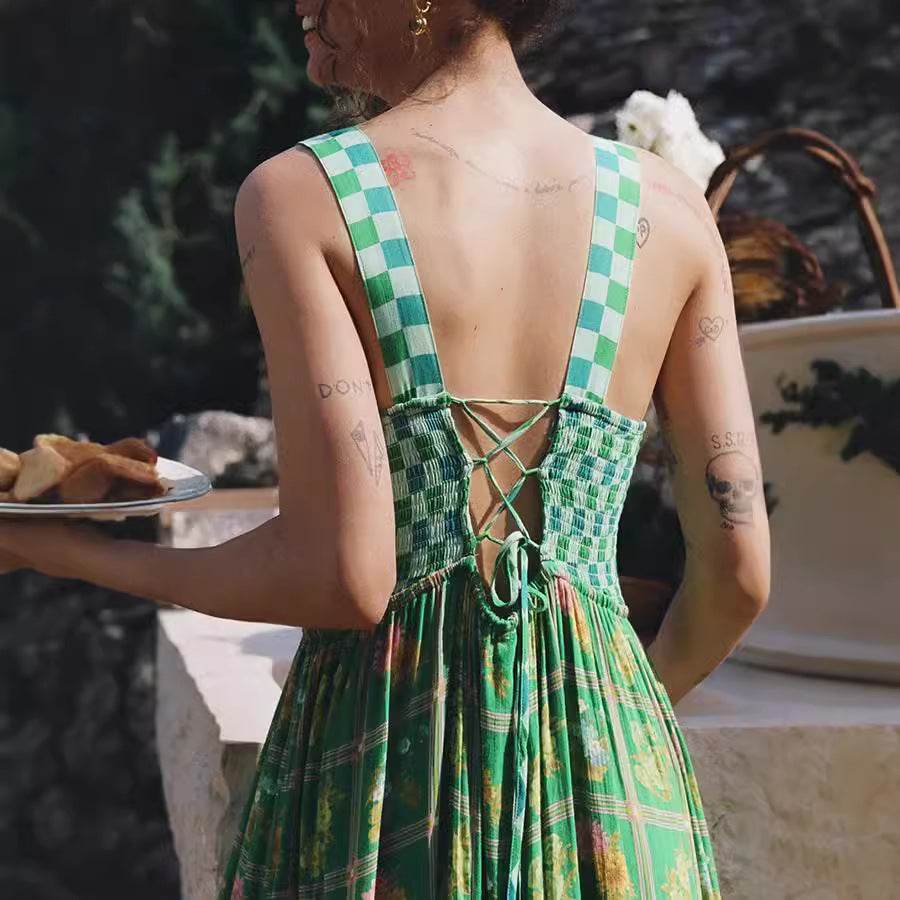 Robe Spaghetti à Imprimé Floral - Clairea Boutique