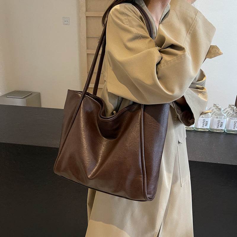 Sac Épaule Grand Format en Cuir PU Souple - Clairea Boutique