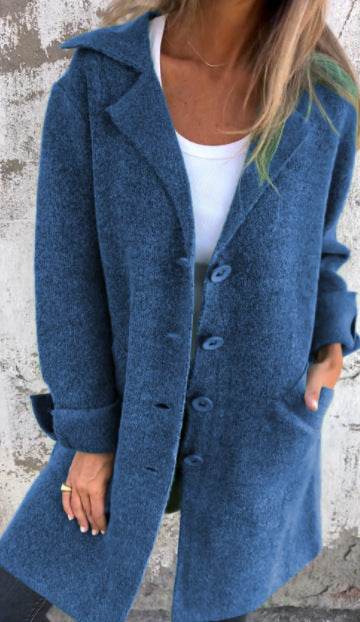 Cardigan Mi-Long à Boutons Simple avec Poches - Clairea Boutique