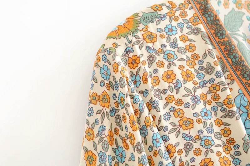 Robe Imprimé Tournesol avec Ceinture - Clairea Boutique