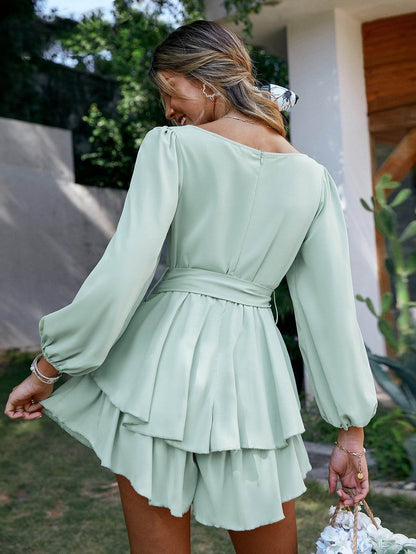 Robe Bohème Verte Broderie Fine - Clairea Boutique