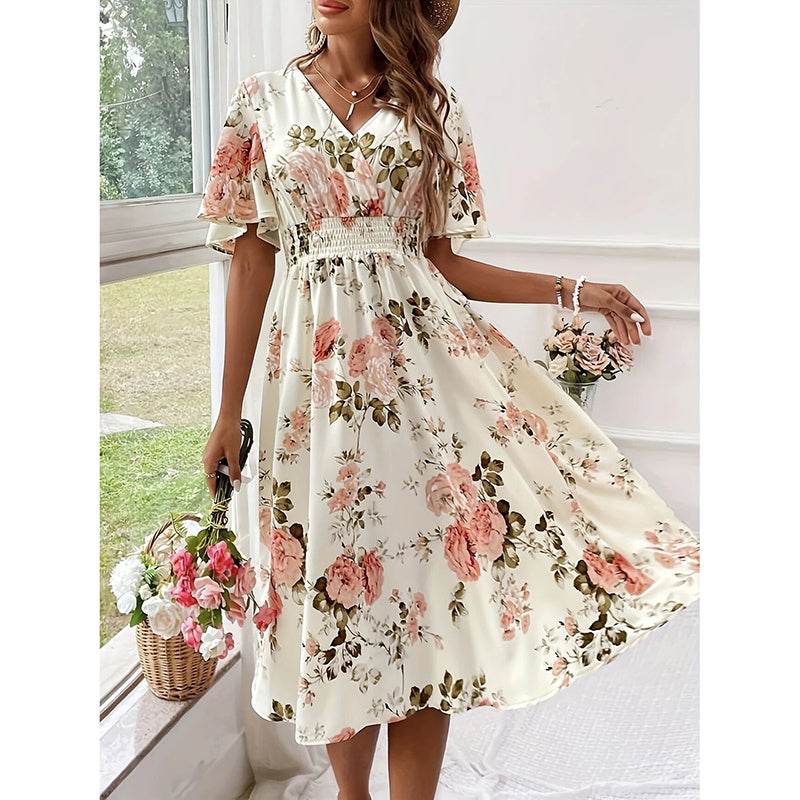 Robe Midi Bohème Fleurie - Clairea Boutique