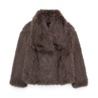 Manteau Hiver Épais Femme – Col à Revers en Fausse Fourrure - Clairea Boutique