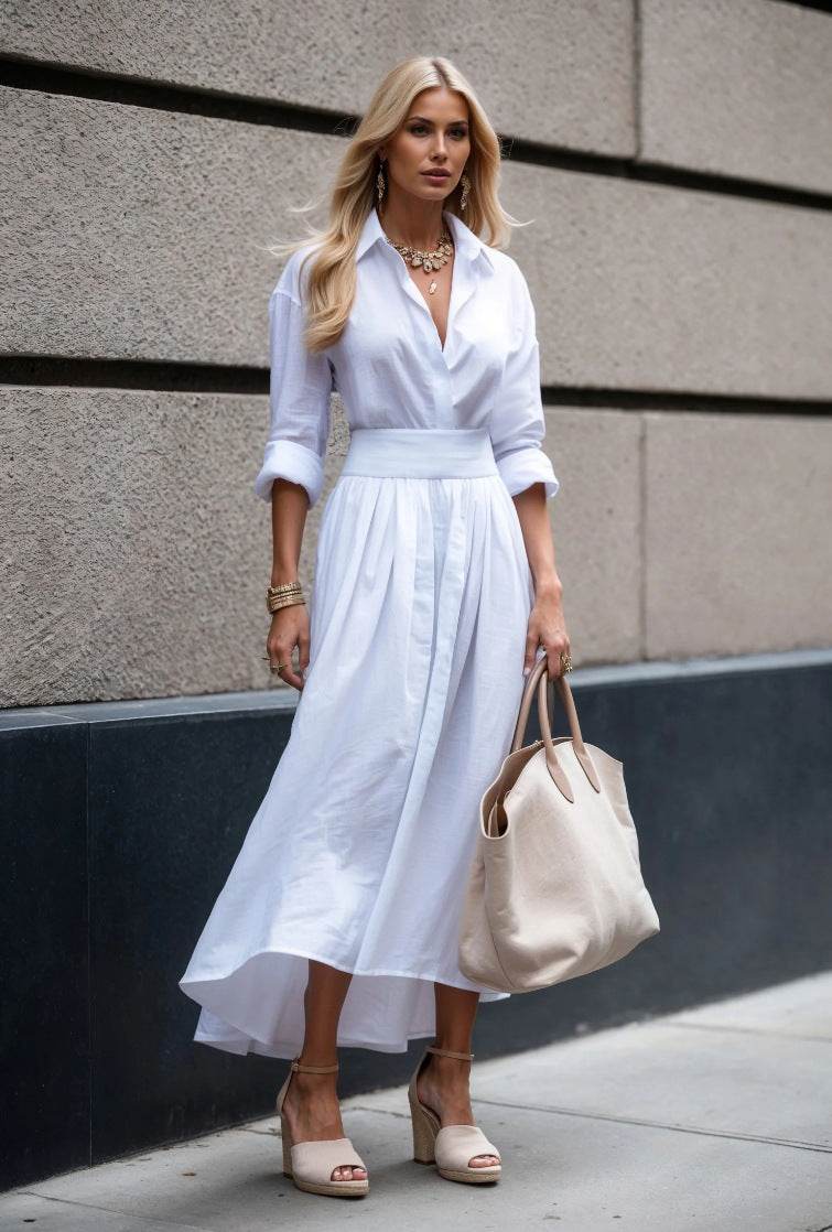 Robe Flottante à Taille Serrée - Clairea Boutique