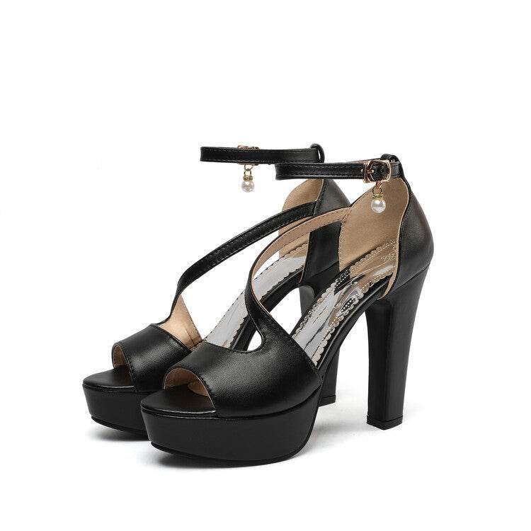 Sandales Romaines à Talons Épais - Clairea Boutique