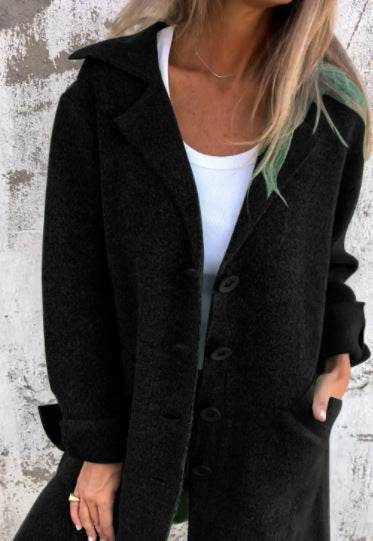Cardigan Mi-Long à Boutons Simple avec Poches - Clairea Boutique