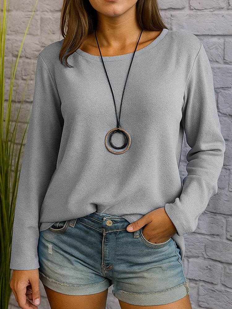 T-shirt à Manches Longues Col Rond - Clairea Boutique
