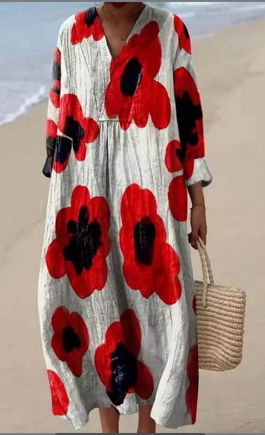 Robe Chemise Imprimé Floral Décontracté - Clairea Boutique