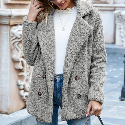 Veste Longue à Col Revers avec Boutons - Clairea Boutique