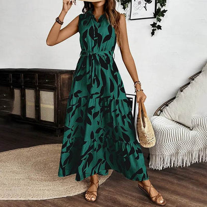 Robe Longue Bohème Sans Manches à Fleurs - Clairea Boutique