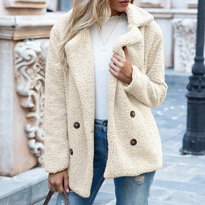 Veste Longue à Col Revers avec Boutons - Clairea Boutique