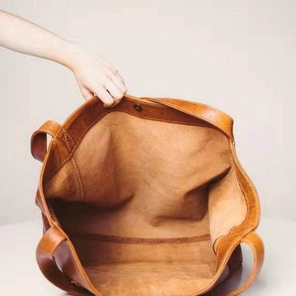 Sac Cabas Femme en Cuir Ciré Grand Format Élégant et Résistant - Clairea Boutique