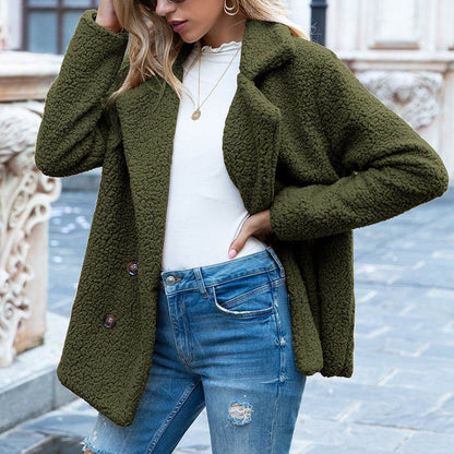 Veste Longue à Col Revers avec Boutons - Clairea Boutique
