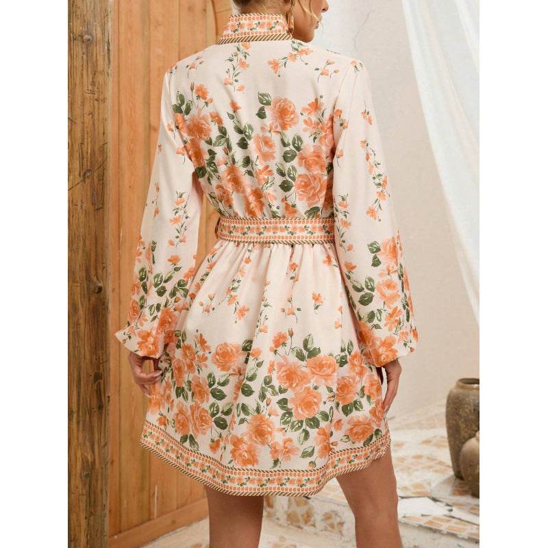 Robe Hiver à Imprimé Fleuri - Clairea Boutique