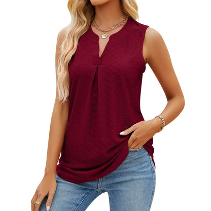 Débardeur Slim d’Été Sans Manches à Col V - Clairea Boutique