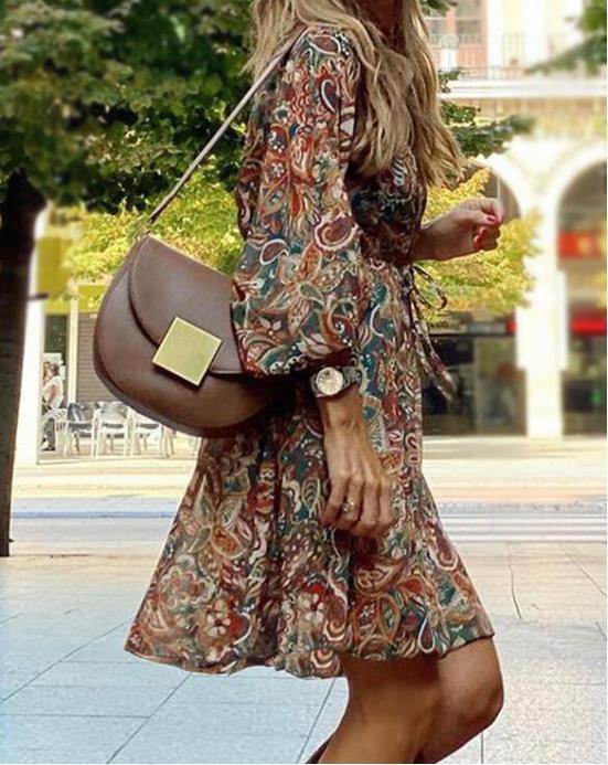Nouvelle Robe Bohème Imprimée - Clairea Boutique