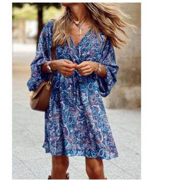 Nouvelle Robe Bohème Imprimée - Clairea Boutique