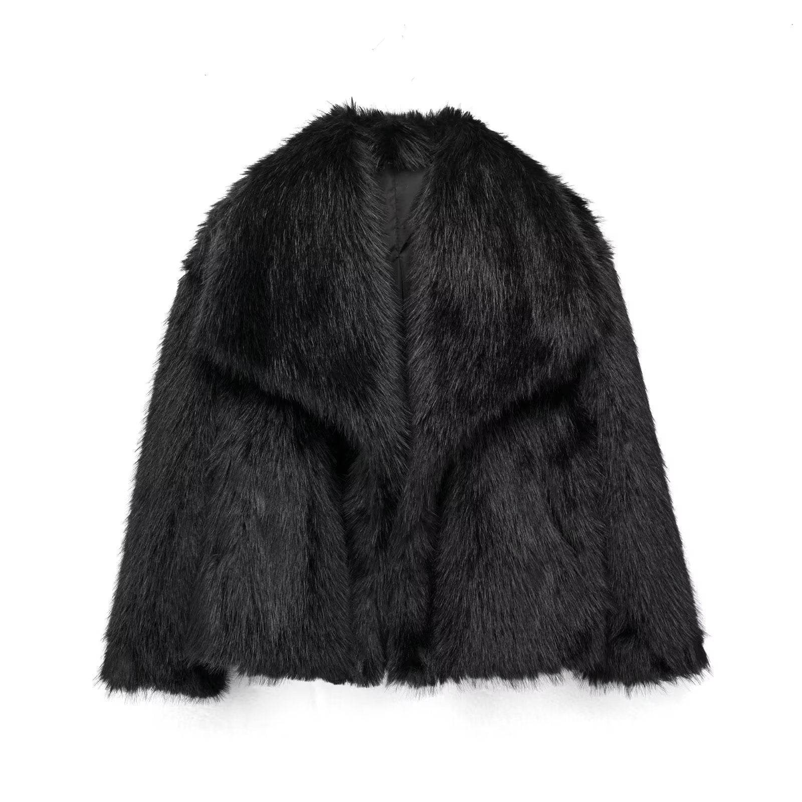 Manteau Hiver Épais Femme – Col à Revers en Fausse Fourrure - Clairea Boutique