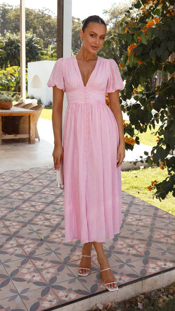 Robe Longue d’Été à Manches Bouffantes - Clairea Boutique