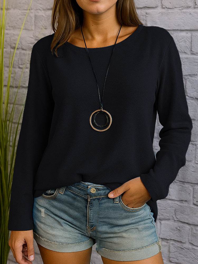 T-shirt à Manches Longues Col Rond - Clairea Boutique