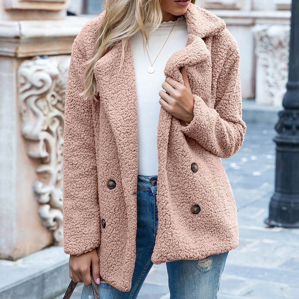 Veste Longue à Col Revers avec Boutons - Clairea Boutique