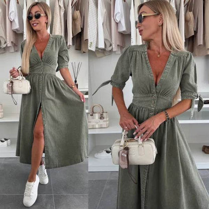 Robe Longue en Denim - Clairea Boutique