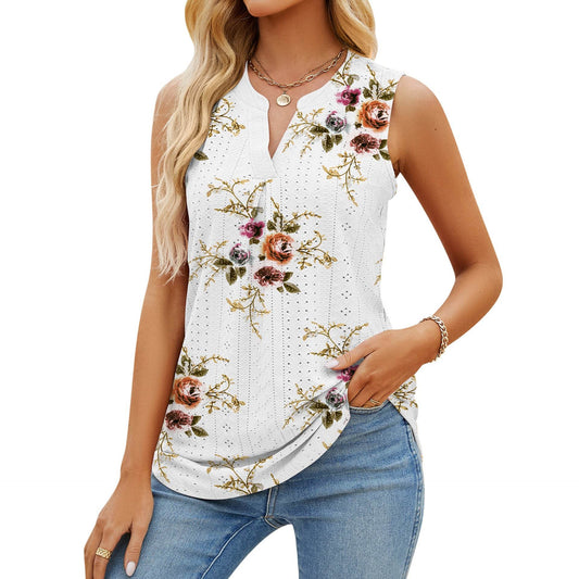 Débardeur Slim d’Été Sans Manches à Col V - Clairea Boutique