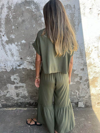 Ensemble Tendance Haut Col Rond - Clairea Boutique