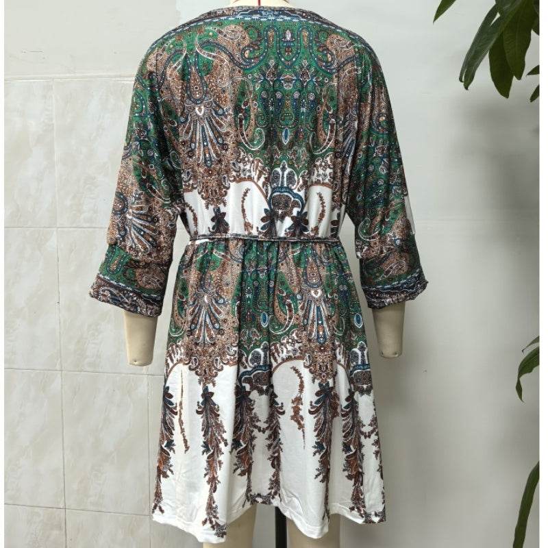 Robe Bohème à Fleurs Col V - Clairea Boutique