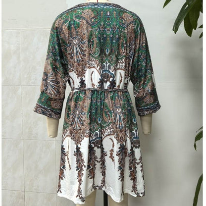 Robe Bohème à Fleurs Col V - Clairea Boutique