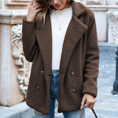 Veste Longue à Col Revers avec Boutons - Clairea Boutique