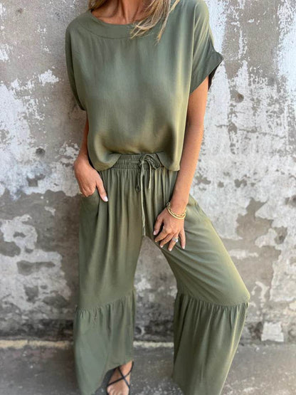 Ensemble Tendance Haut Col Rond - Clairea Boutique