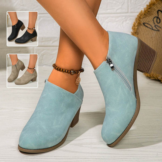 Bottines Courtes à Talon Large - Clairea Boutique