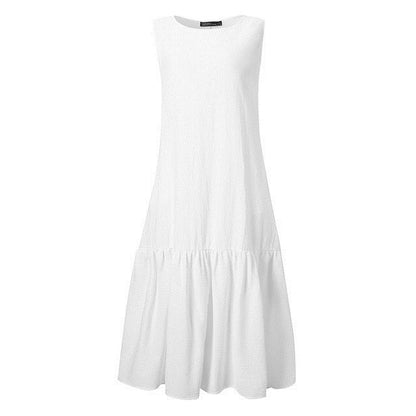 Dress Ladies Classic Ball Cotton Ladies Blue Dress