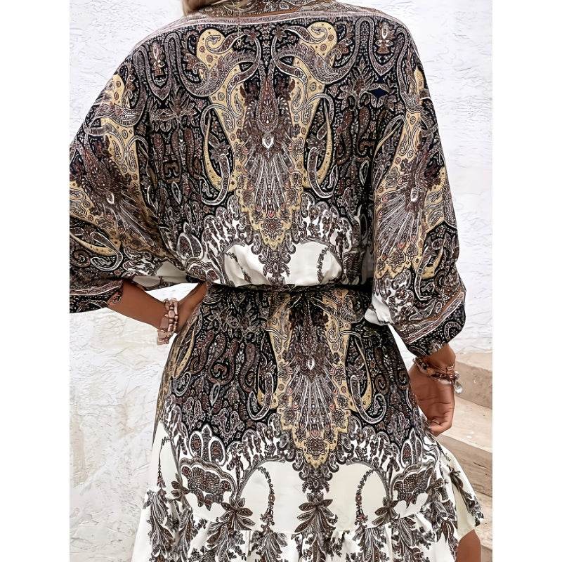 Robe Bohème à Fleurs Col V - Clairea Boutique