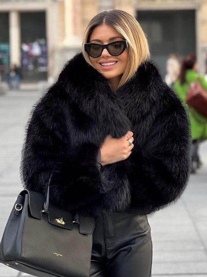 Manteau Hiver Épais Femme – Col à Revers en Fausse Fourrure - Clairea Boutique