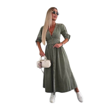 Robe Longue en Denim - Clairea Boutique