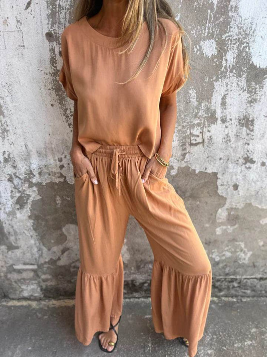 Ensemble Tendance Haut Col Rond - Clairea Boutique