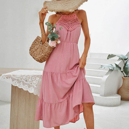 Robe Bohème Mi-longue à Bretelles - Clairea Boutique