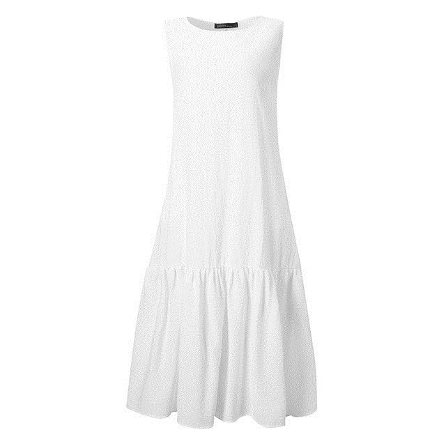 Dress Ladies Classic Ball Cotton Ladies Blue Dress