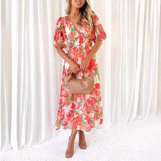 Robe Longue Bohème à Fleurs - Clairea Boutique