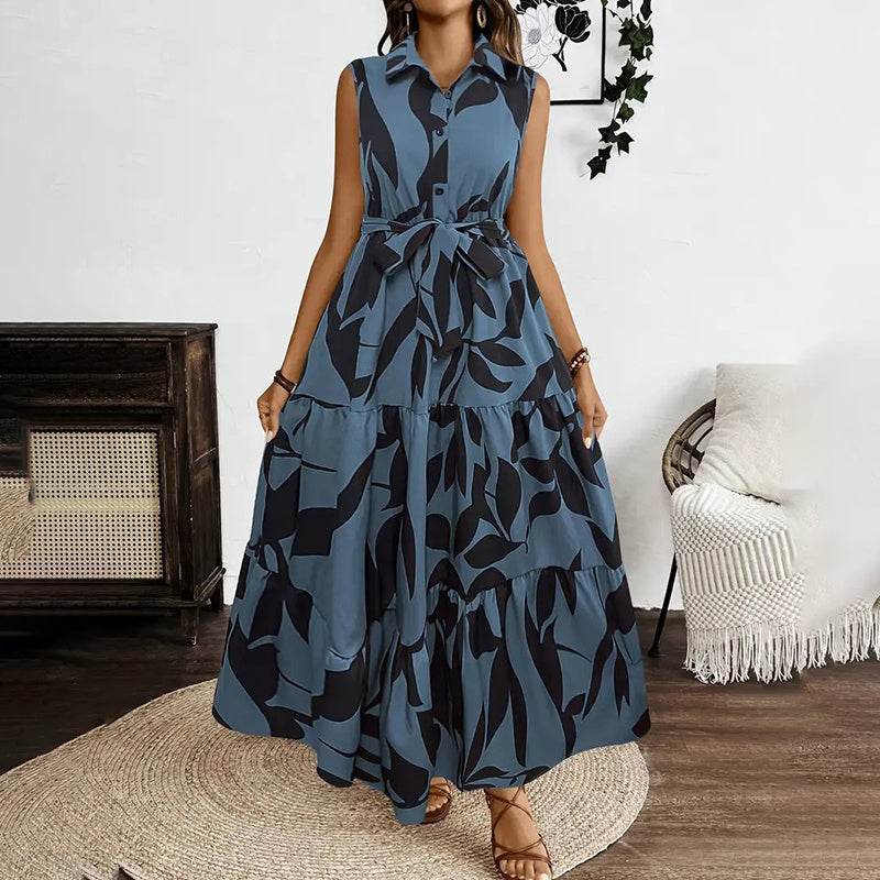 Robe Longue Bohème Sans Manches à Fleurs - Clairea Boutique
