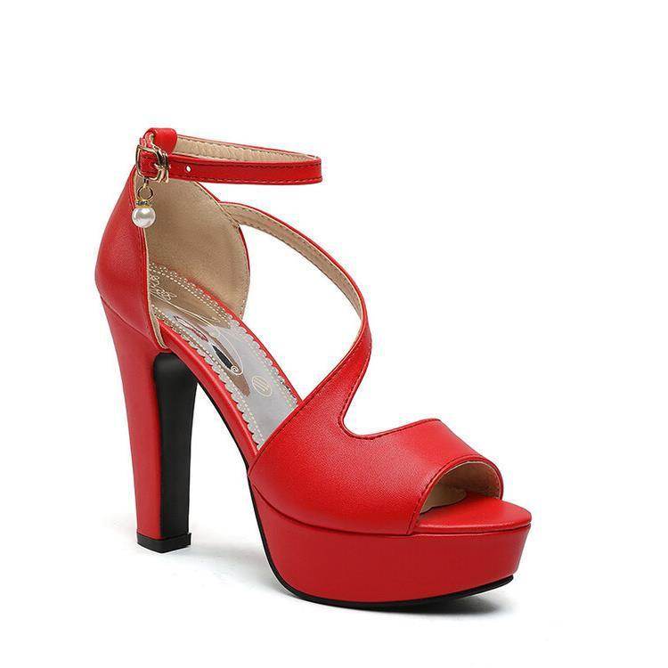 Sandales Romaines à Talons Épais - Clairea Boutique
