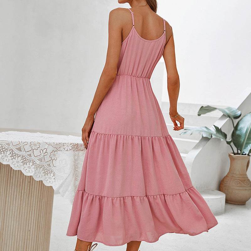 Robe Bohème Mi-longue à Bretelles - Clairea Boutique