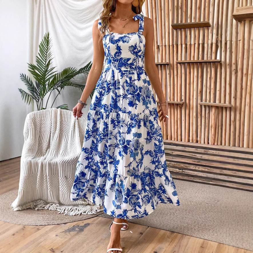 Robe Midi Sexy Sans Manches à Imprimé - Clairea Boutique